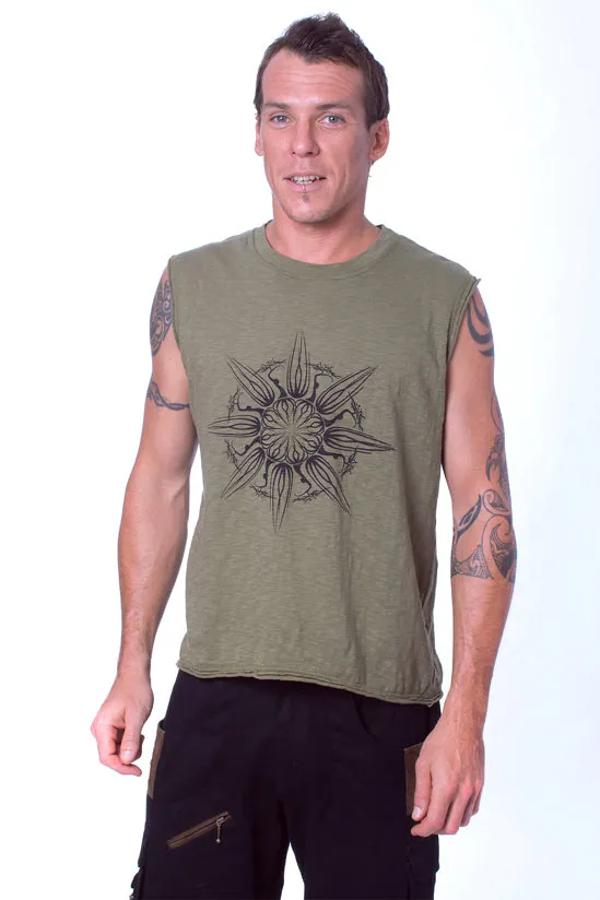 STAR TREE SINGLET OLIVE GREEN