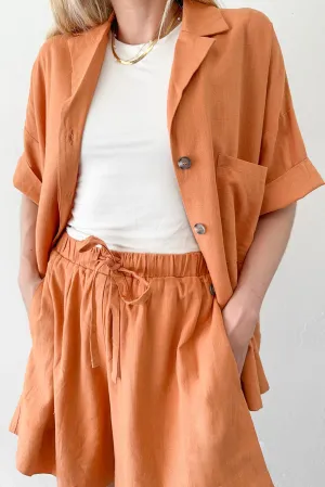 Terracotta Linen Short Set