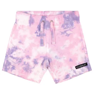 Tie Dye Relaxed Shorts - Lavender / Raspberry