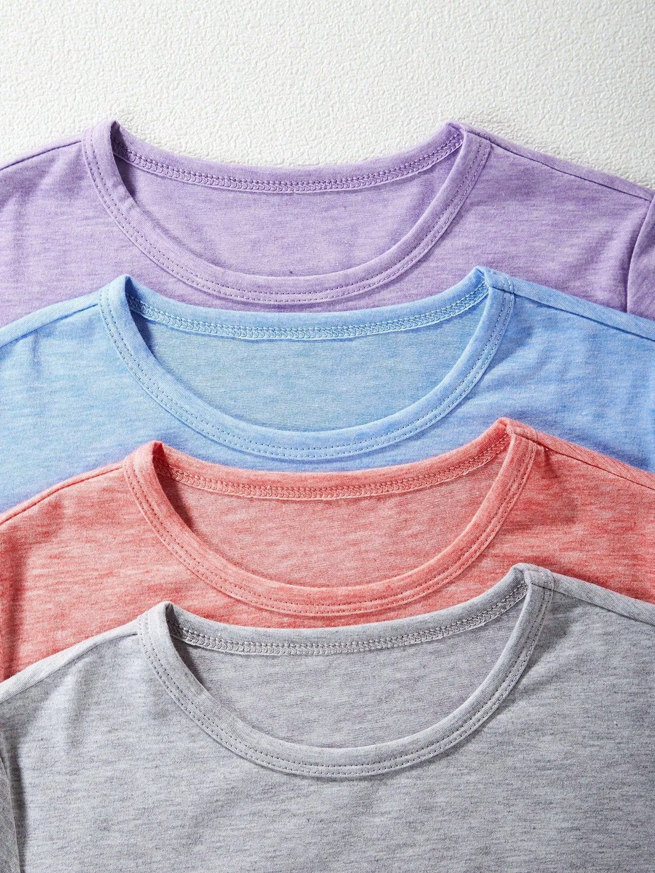 Tween Girl 4pcs Sports Tees - Mixed Colors, Comfy, Breathable, Short Sleeve, Summer Casual