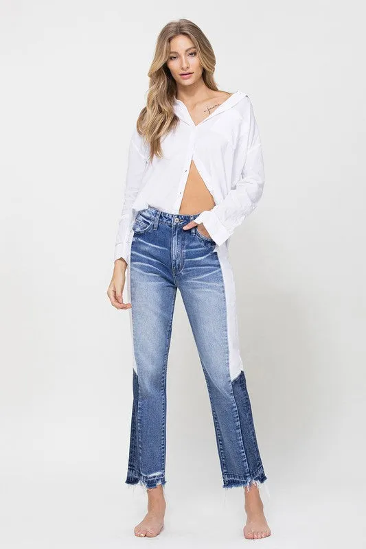 Vervet Colorblock Cropped Denim Jeans