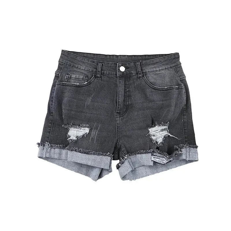 Washed & Frayed Casual Shorts