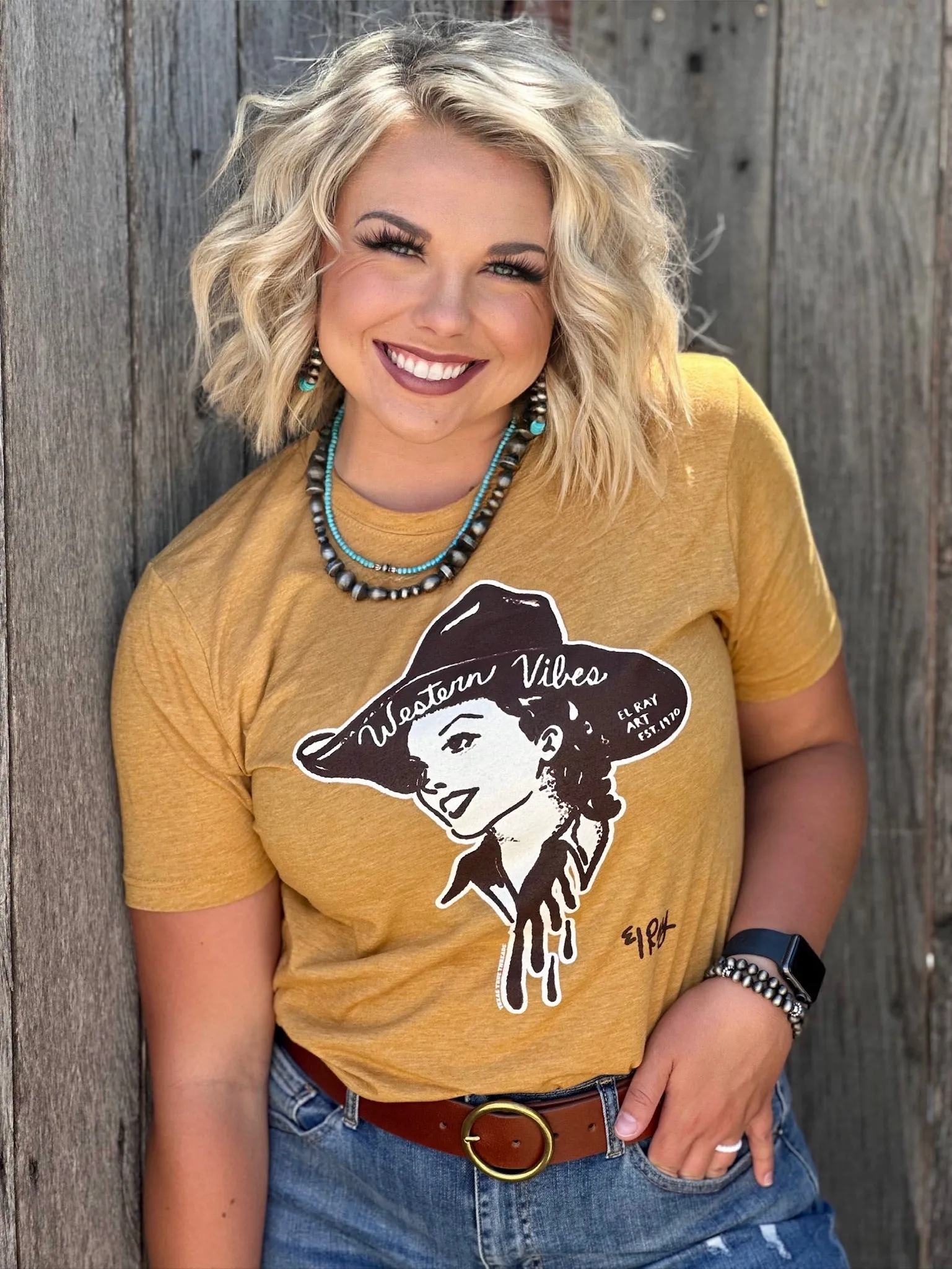 Western Vibes Antique Gold Tee