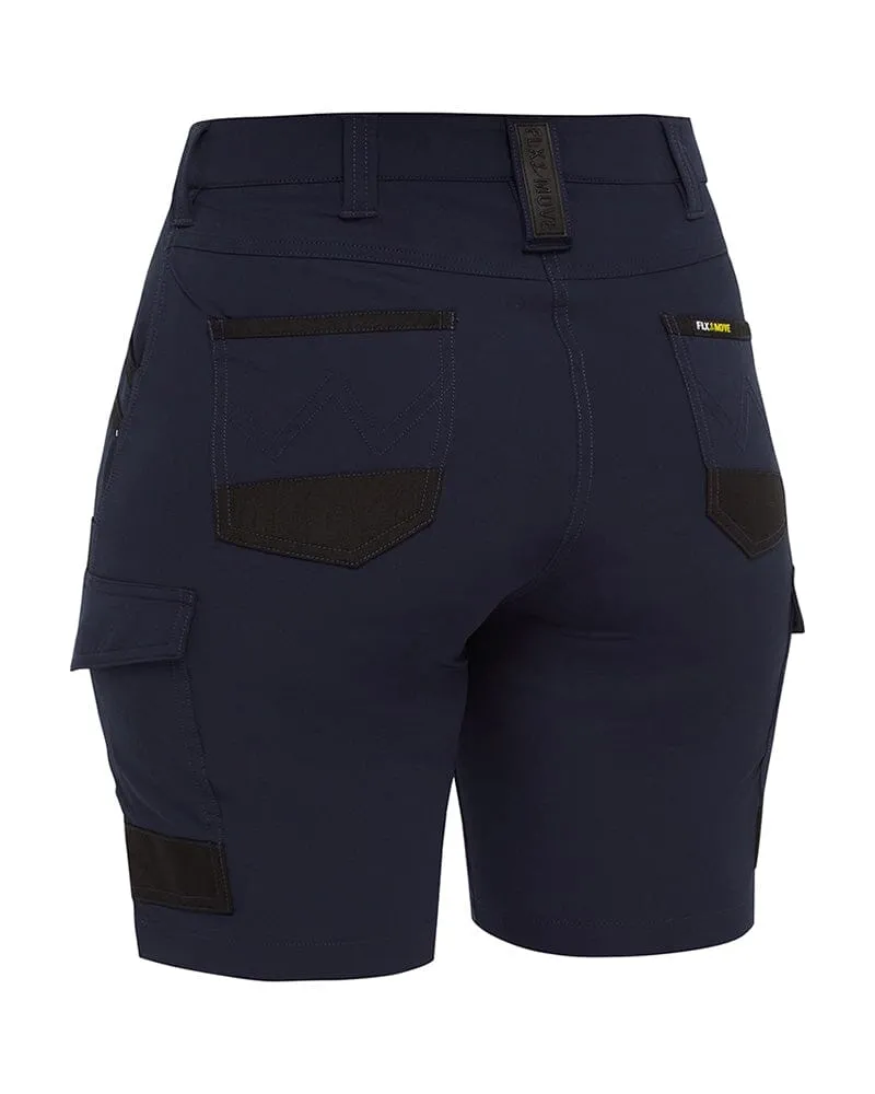 Womens Flex and Move 4 Way Stretch Zip Cargo Short - Navy